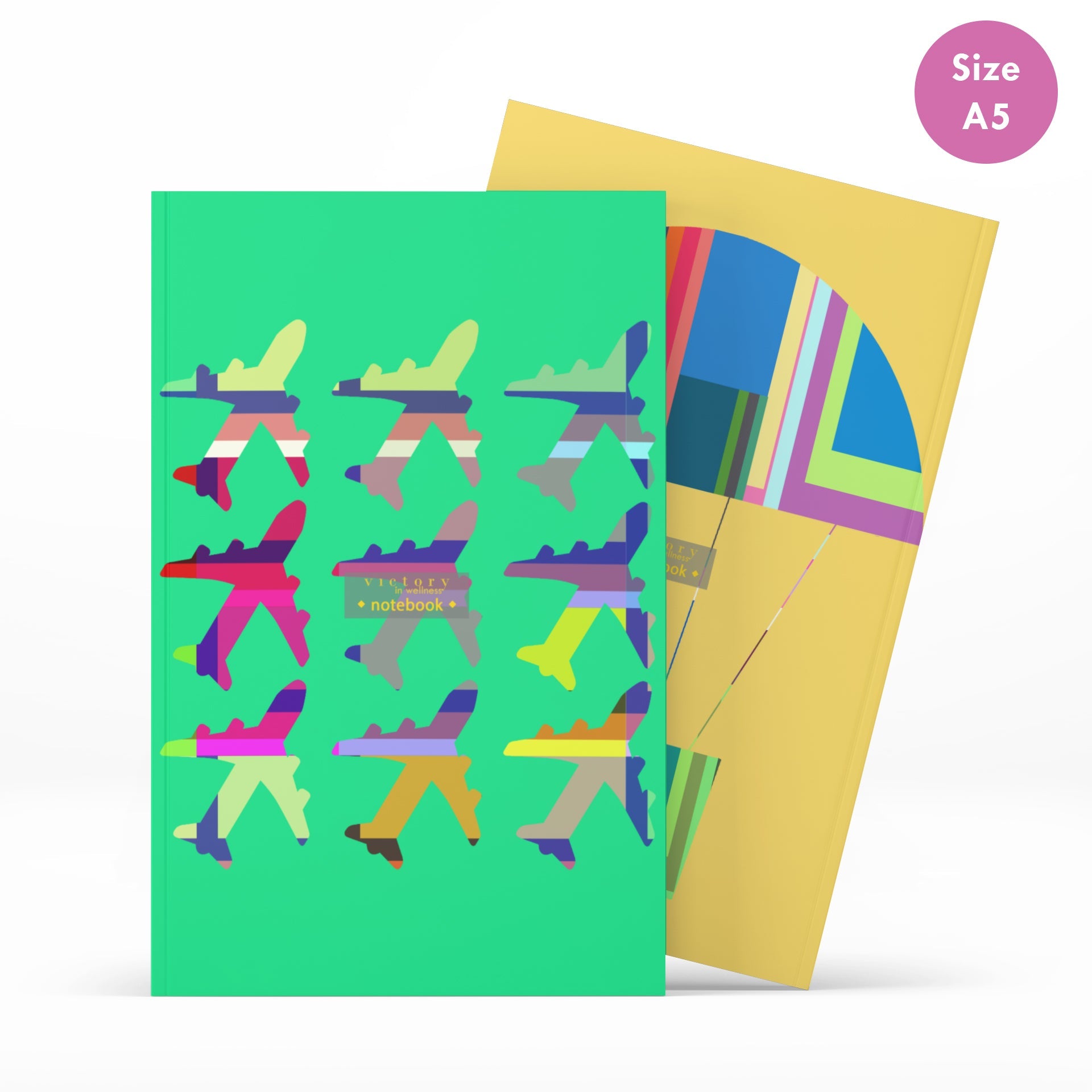 Hot Air Balloon + Fly With Me! Set of 2 Size A5 Travel Notebooks, Victory In Wellness